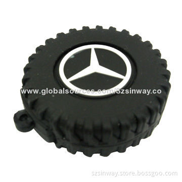 Promotional USB Flash Drive with Car Tyre Shape, Capacity of Up to 64GB